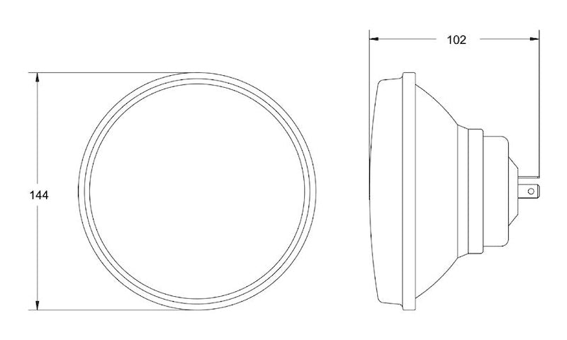 Hella Vision Plus 5-3/4in Round Conversion H4 Headlamp High/Low Beam - Single Lamp